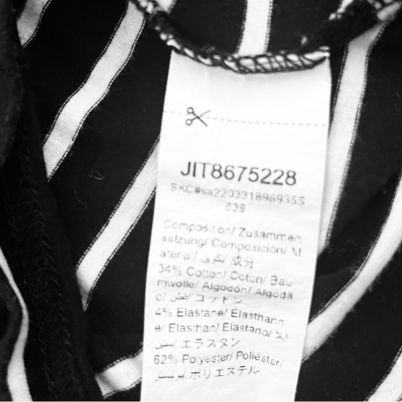 SHEIN cardigan retro fitted black white striped mini dress V-neck short sleeve S - Picture 8 of 13